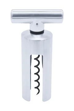 Metal corkscrew on white background Stock Photos
