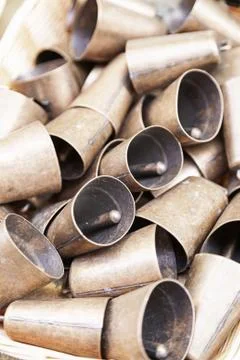 Metal cow bells Stock Photos