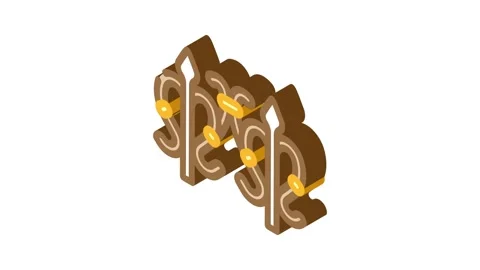 Metal craft blacksmith isometric icon animation Stock Footage 327286957