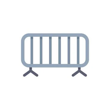 Metal crowd control barrier limiting access Stock Illustration