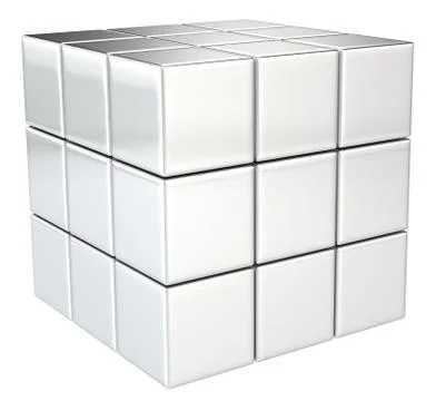 Metal Cube. Stock Illustration