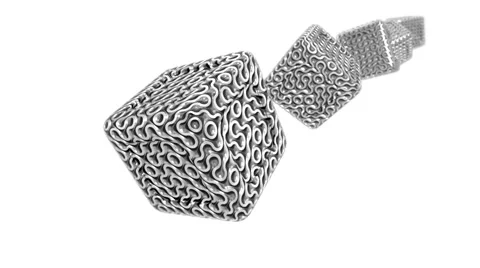 Metal cubes with a pattern.Seamless loop Stock Footage 46525109