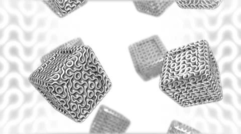 Metal cubes with a pattern.Seamless loop Stock Footage 46566525