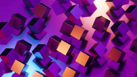 Metal cubes roll on the surface. Infinitely looped animation. Stockbeeldmateriaal 178382820
