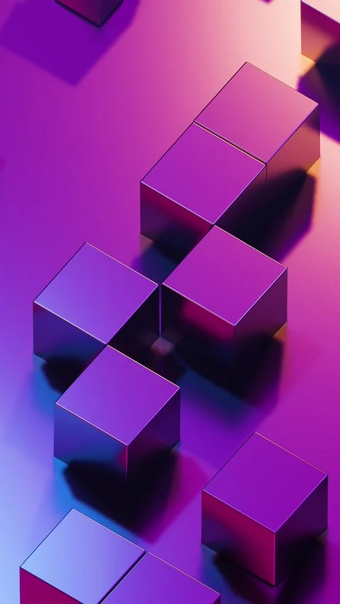 Metal cubes roll on the surface. Vertical looped video Video stock 228025587