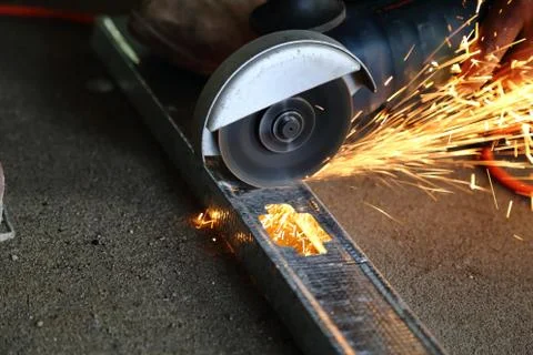 Metal cutter in action Stock Photos