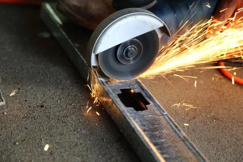 Metal cutter in action Stock Photos