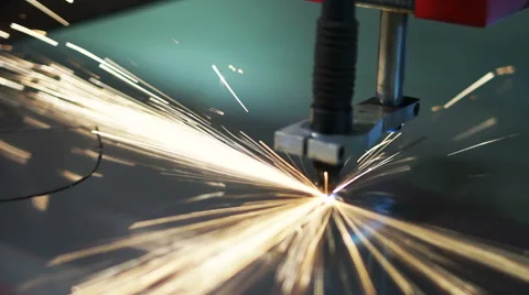 Metal Cutting Machine in action Stock Footage 69055033
