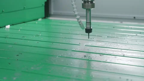 A Metal-Cutting Machine in Action: Precision Production on a Lathe Stock Footage 254974779