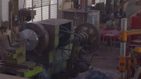 Metal cutting machine in factory Video stock 237303474