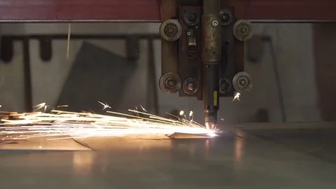 Metal cutting plasma Stock Footage 72928906