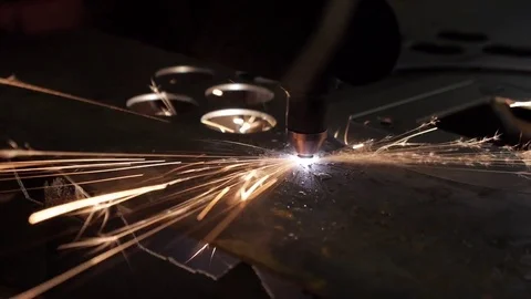 Metal cutting plasma Stock Footage 72928952