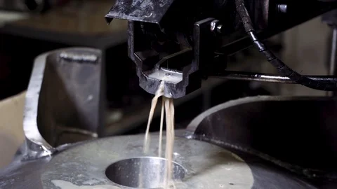 The metal cutting process begins with cooling the steel line. The machine works Stock Footage 116442741