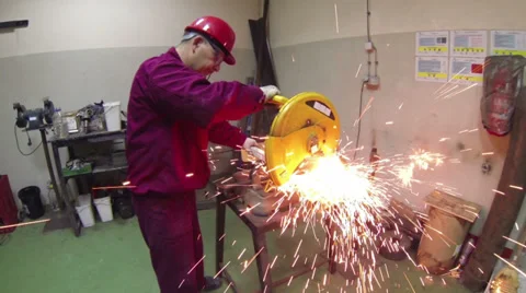 Metal Cutting Saw Stock Footage 35490243