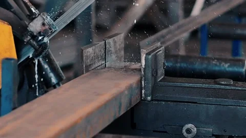 Metal cutting saw. Metal processing Stock-Footage 130340428