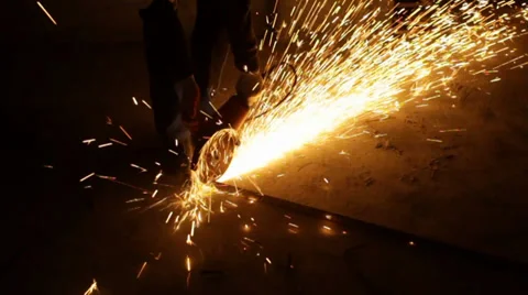 Metal Cutting With Sparks 01 Video stock 36634602