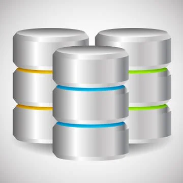 Metal Cylinder. Webhosting, Server, Mainframe Computer Concepts. Archive, Dat Stock Illustration