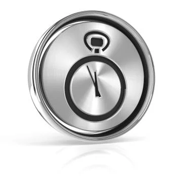 Metal deadline icon, 3d render Stock Illustration