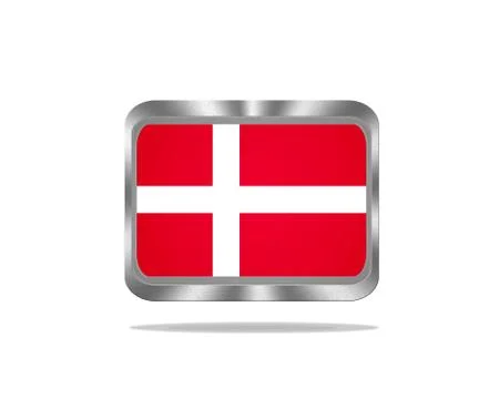 Metal denmark flag. Stock Illustration