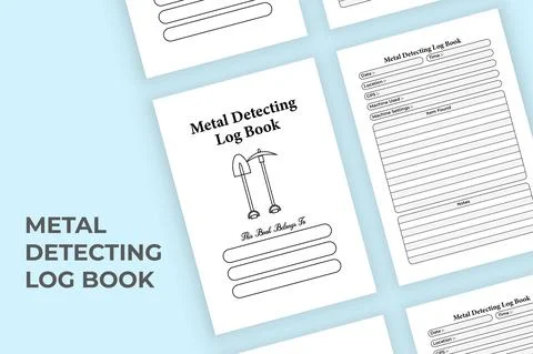Metal detecting info tracker KDP interior. Metal detector experience and loca Stock Illustration