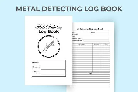 Metal detecting journal KDP interior. Daily digging work experience and item  Illustrazione stock