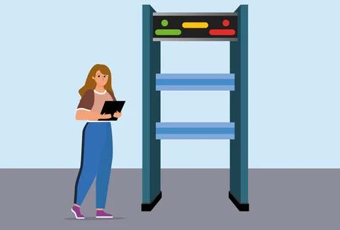 Metal Detector Concept Illustration Vector Style Illustration Stock Illustration