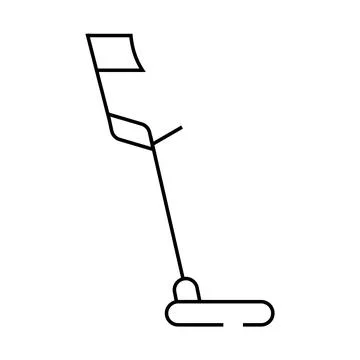 Metal detector device line icon vector illustration Stock Illustration