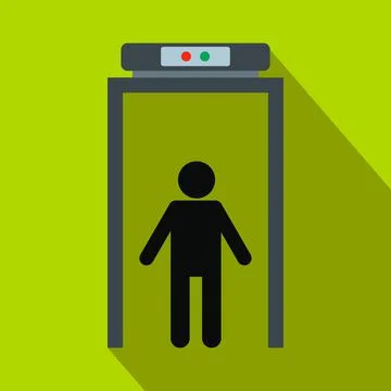 Metal detector flat icon Illustrazione stock