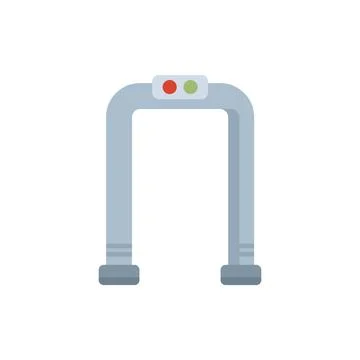 Metal detector gate scanning for prohibited items at checkpoint Stock Illustration