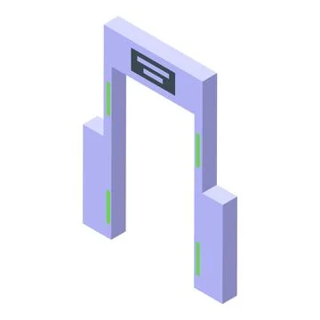 Metal detector gate scanning for security check Stock Illustration