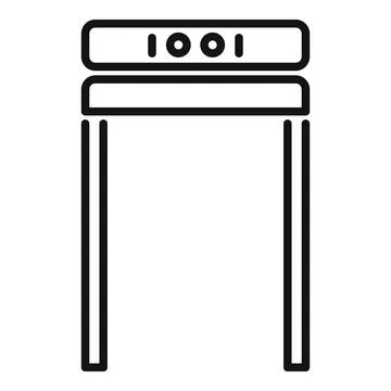 Metal detector gate for security checking showing green lights Stock Illustration