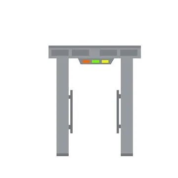 Metal detector. Safety frame. Checking dangerous items. Stock Illustration