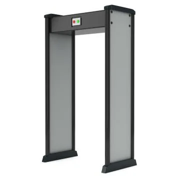 Metal detector scanner. 3D render isolated on white. Stock Illustration