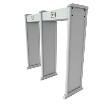 Metal detector scanner. 3D render isolated on white. Illustrazione stock