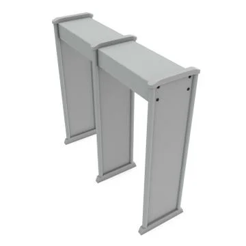 Metal detector scanner. 3D render isolated on white. 库存插图