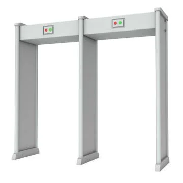 Metal detector scanner. 3D render isolated on white. Illustrazione stock