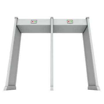 Metal detector scanner. 3D render isolated on white. Illustrazione stock