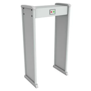 Metal detector scanner. 3D render isolated on white. Ilustração Stock