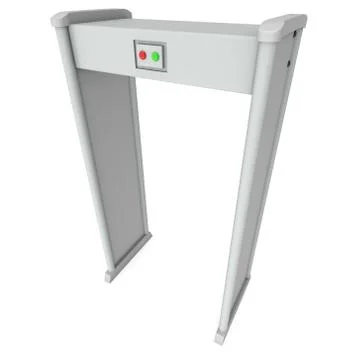 Metal detector scanner. 3D render isolated on white. Ilustração Stock