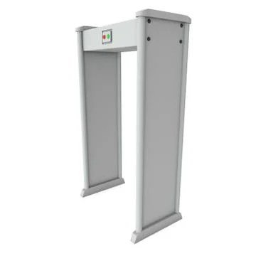 Metal detector scanner. 3D render isolated on white. Stock Illustration