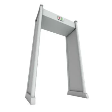 Metal detector scanner. 3D render isolated on white. Illustrazione stock