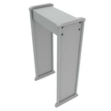 Metal detector scanner. 3D render isolated on white. Illustrazione stock