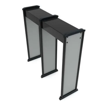 Metal detector scanner. 3D render isolated on white. Illustrazione stock