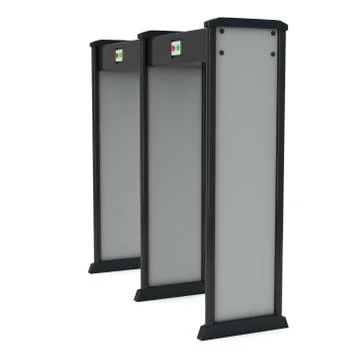 Metal detector scanner. 3D render isolated on white. Stock Illustration