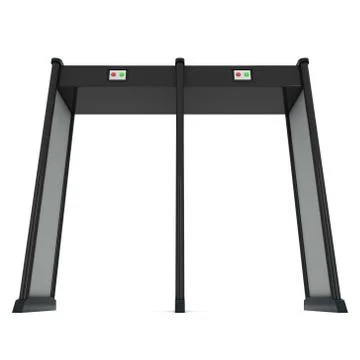 Metal detector scanner. 3D render isolated on white. Illustrazione stock