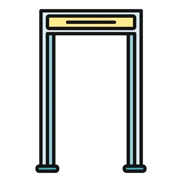 Metal detector scanner checkpoint gate icon illustration Stock Illustration