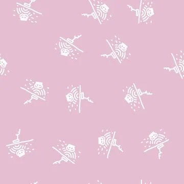 Metal detector search line vector seamless pattern 库存插图