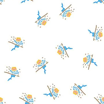 Metal detector search vector seamless pattern 스톡 일러스트