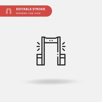 Metal Detector Simple vector icon. Illustration symbol design template for we Stock Illustration