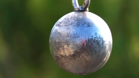 Metal device in the form of a ball to study the physical properties of the fl Stock Footage 113334112